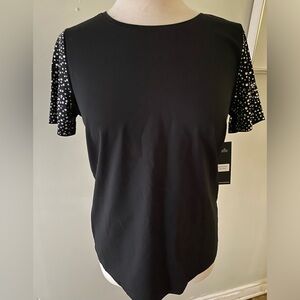 Karl Lagerfeld Paris black Rhinestone T-Shirt NWT size S